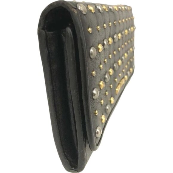 (L1) Authentic Miu Miu Wallet Long Black Leather Luxury Vintage Designer Handbag - Picture 4 of 9